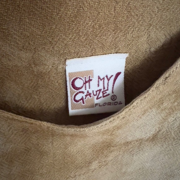 Oh My Gauze! boxy short sleeve top size 1 cotton ombre tan oversized minimalist‎ - Picture 4 of 8